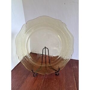 Federal Glass Patrician Spoke Amber Depression Glass Dinner Plate 10.5" Vintage